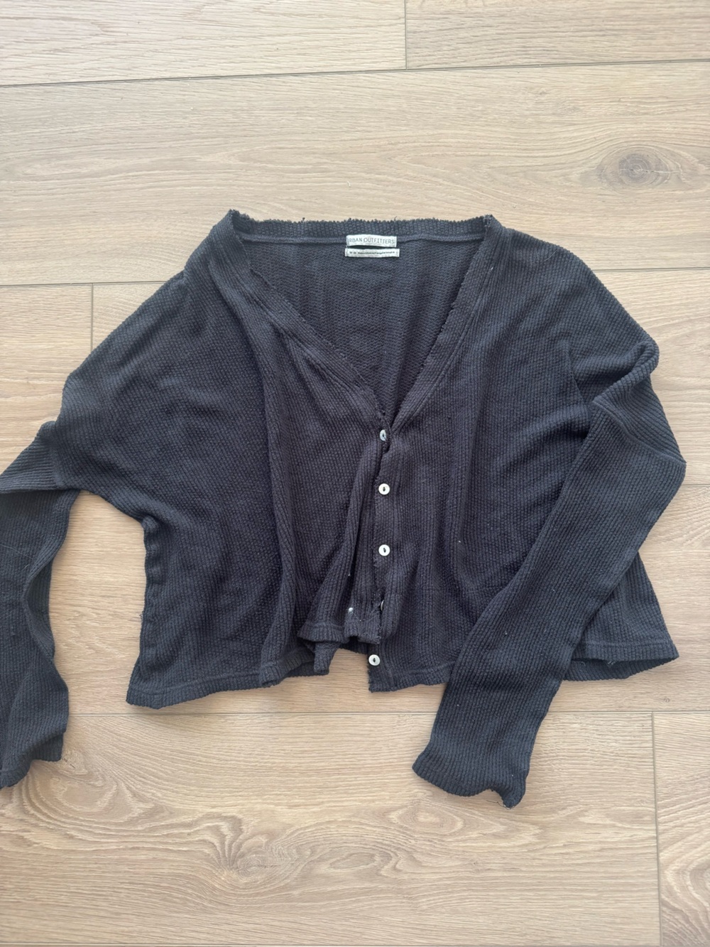 Urban Outfitters Dark Grey Waffle Knit Cardigan